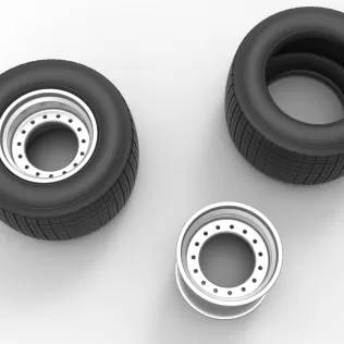 Rim and tire of Super Dirt Late model Scale 1:25 - Model thumbnail 3
