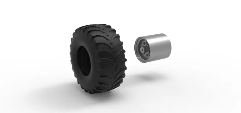 Rear wheel from Mud dragster Scale 1:25 - Model preview 11