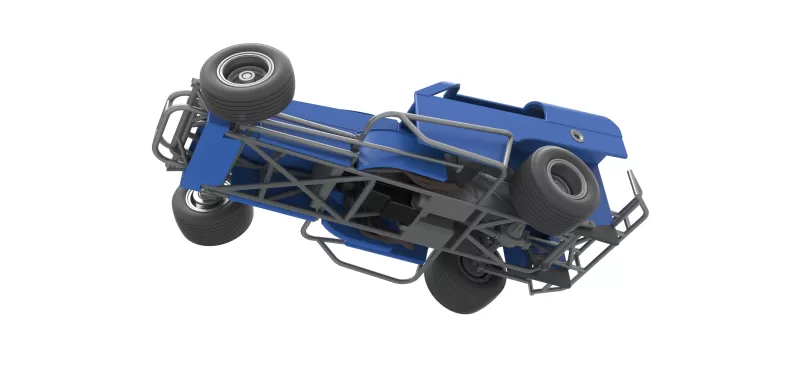 Vintage Dirt Modified stock car Version 2 while turning 1:25 - Model preview 3
