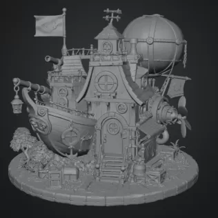 Sky Captain Airship House STL File for 3D Print - Model thumbnail 11