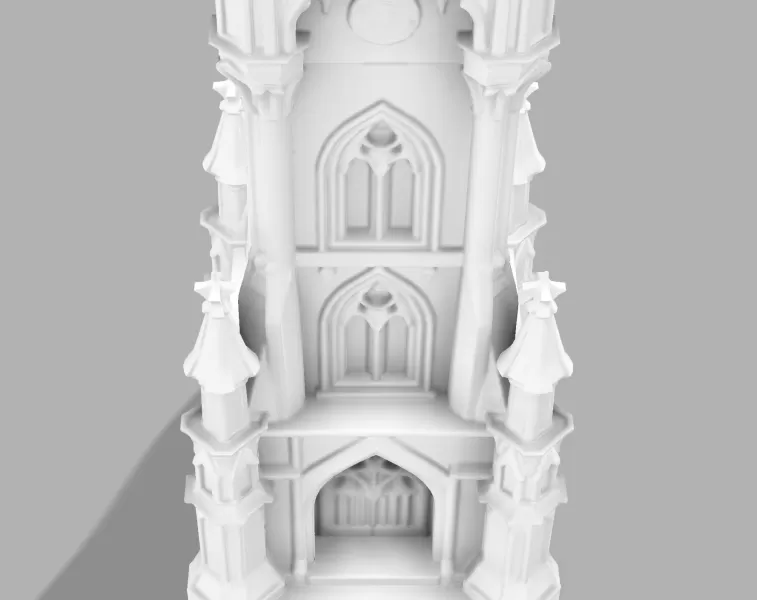Complete Gothic Castle Set - 4 Towers + Dragon - Model preview 14