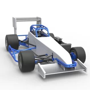 Supermodified front engine race car V4 Scale 1:25 - Model thumbnail 25