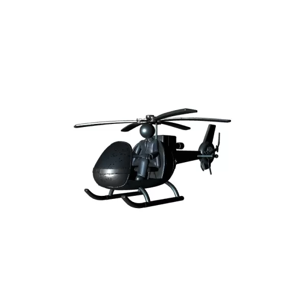 Decorative Helicopter 3D Printable Model - Model preview 5