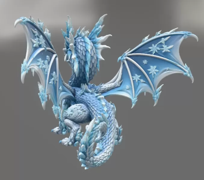 Winter Frost Dragon STL File for 3D Print - Model preview 9