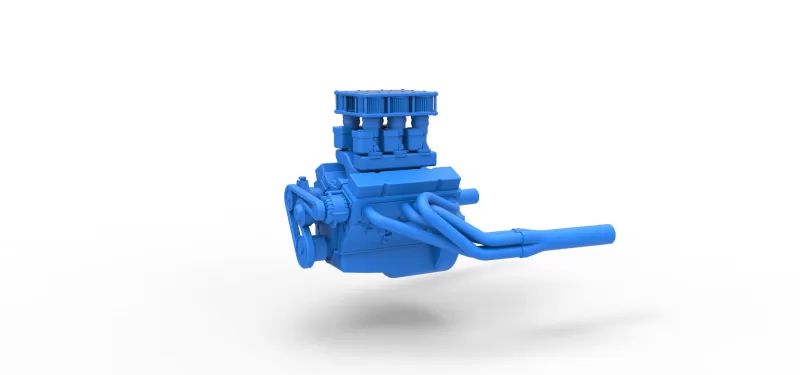 Engine of Vintage Supermodified stock car V3 Scale 1:25 - Model preview 1