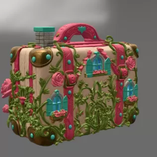 Fantasy Suitcase House STL File for 3D Print - Model thumbnail 5