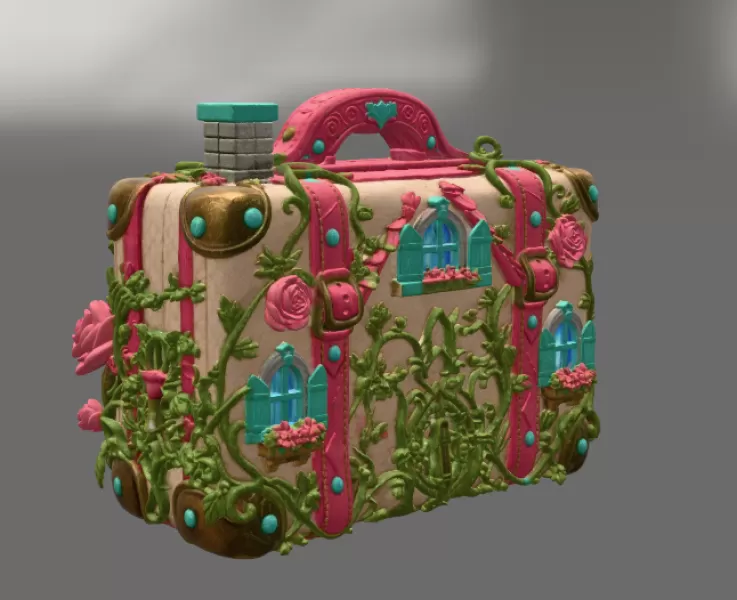 Fantasy Suitcase House STL File for 3D Print - Model preview 5