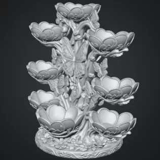 Butterfly Flower Bowl Organizer STL File for 3D Print - Model thumbnail 14
