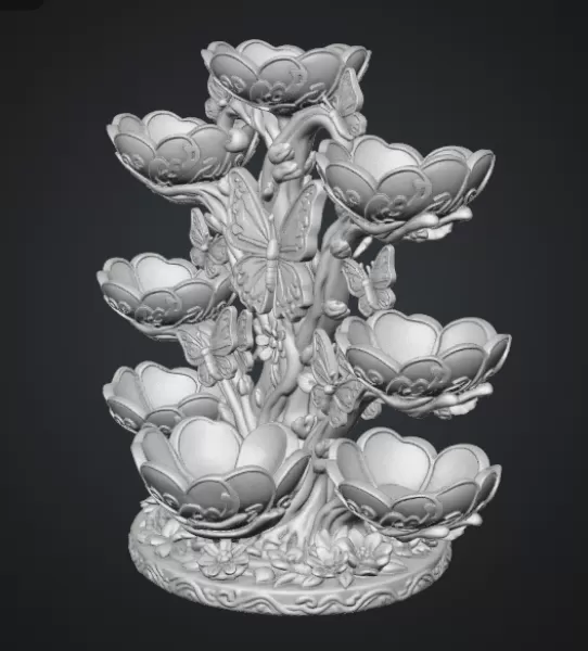 Butterfly Flower Bowl Organizer STL File for 3D Print - Model preview 14