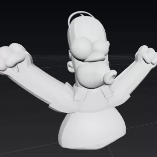 🍩 ¡D’oh! Homer Simpson – Figura Fan Art 3D para impresión - Model thumbnail 2