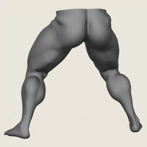 Muscular Man Leg Pose 04 - Model preview 5
