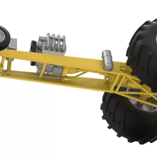 Vintage Pulling tractor Base Version 2 Scale 1:25 - Model thumbnail 3