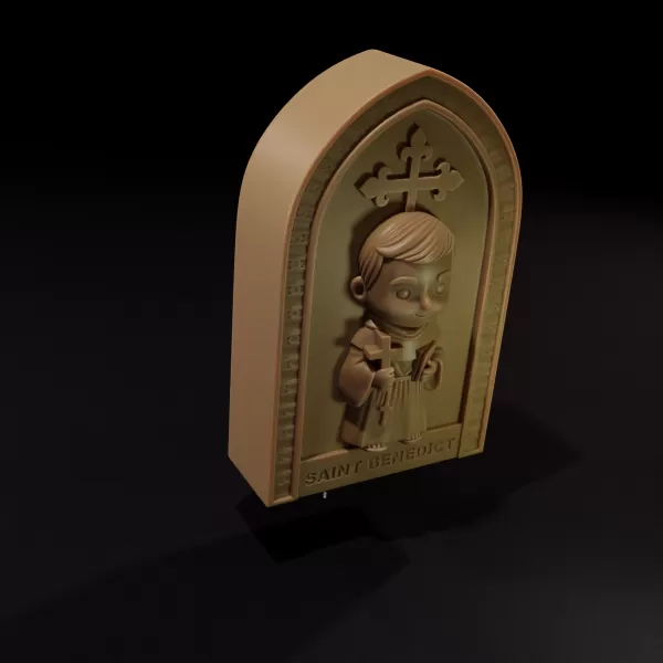 Saint Benedict Chibi - printable 3d model - Model preview 3