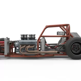 Supermodified front engine race car Base Version 3 Scale 1:25 - Model thumbnail 9