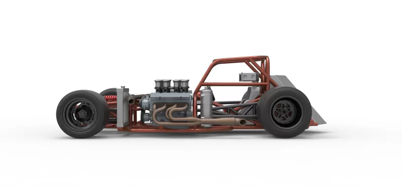 Supermodified front engine race car Base Version 3 Scale 1:25 - Model preview 9