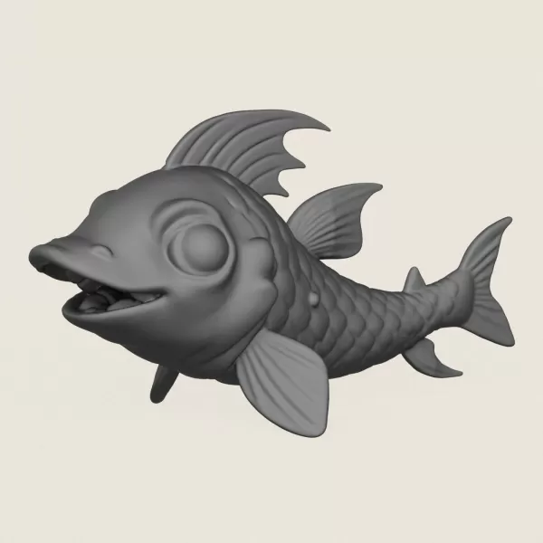 Fish 02 Print Ready 3D Model - Model preview 1