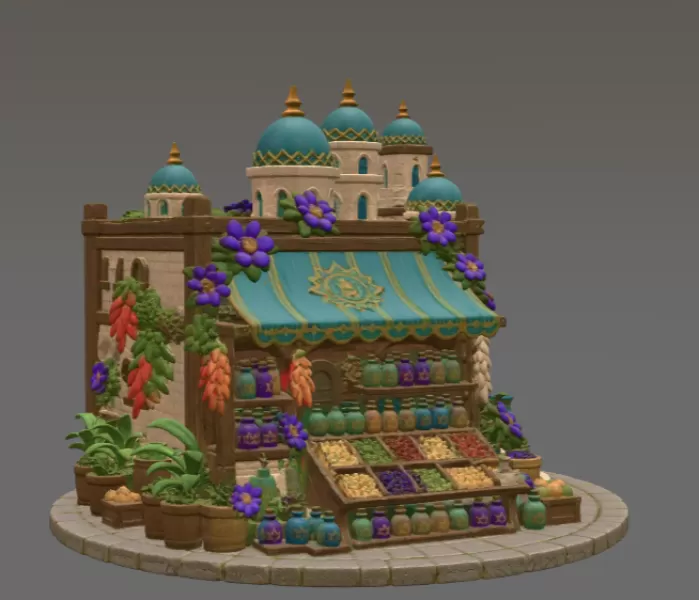 Sultan's Spice & Potion Bazaar STL File for 3D Print - Model preview 5