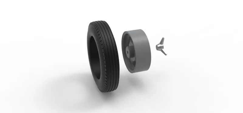 Front wheel of Vintage Champ car Version 1 Scale 1:25 - Model preview 10