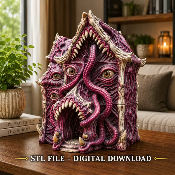 Lovecraftian Monster Building STL File for 3D Printing - Model preview 1