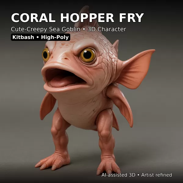 Sea Goblin Monsters – 10 High-Poly Kitbash Creature Pack - Model preview 14
