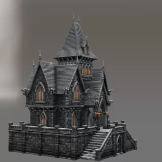 Dark Fantasy Mansion STL File for 3D Printing - Model thumbnail 6