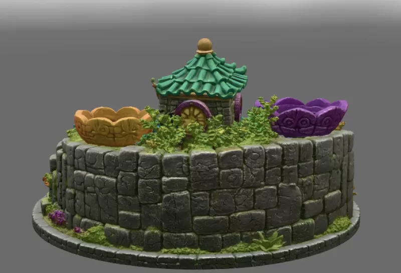 Fantasy Village Jewelry Organizer STL File for 3D Print - Model preview 11