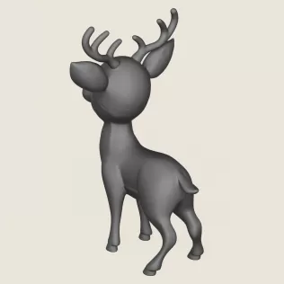 Cartoon Deer Print Ready 3D Model