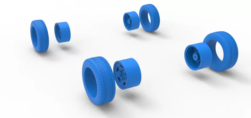 Wheel Set of New Zealand Vintage Stock car Scale 1:25 - Model preview 10