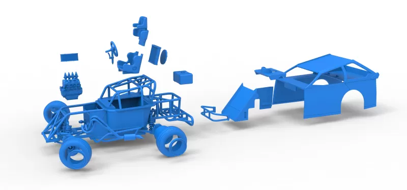 Mod Lite Race car while turning Version 2 Scale 1:25 - Model preview 26