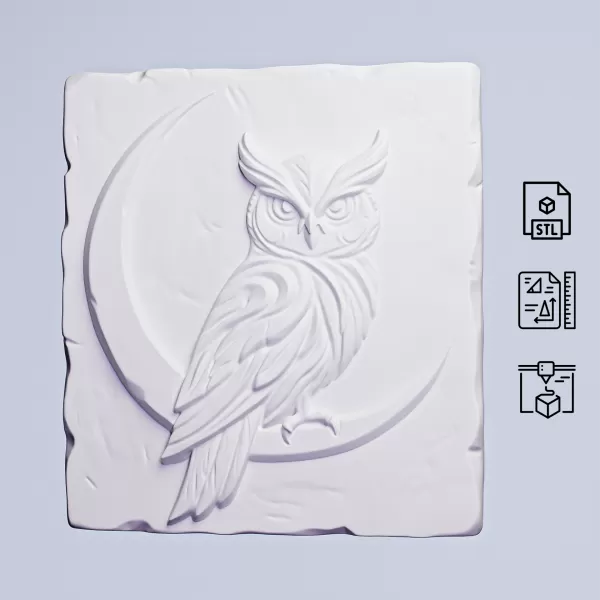 Owl Stone Relief #RoZ - Model preview 1