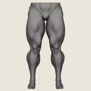 Muscular Man Leg Pose 01 - Model thumbnail 2