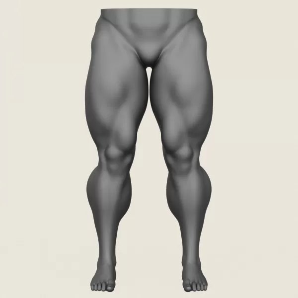 Muscular Man Leg Pose 01 - Model preview 2