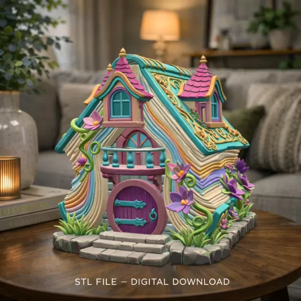 Enchanted Storybook Cottage STL File 3D Printable - Model preview 2