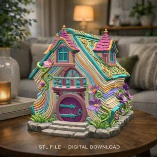 Enchanted Storybook Cottage STL File 3D Printable - Model thumbnail 2