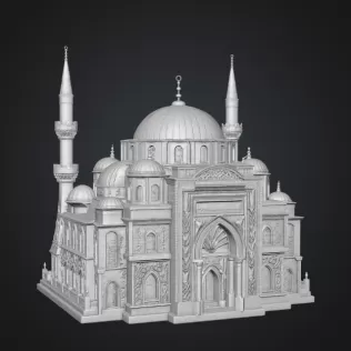 Blue Dome and Twin Minaret Architecture STL File for 3D Print - Model thumbnail 16