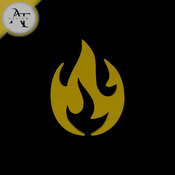 Simple Flame Symbol - 2D Art - Model preview 1