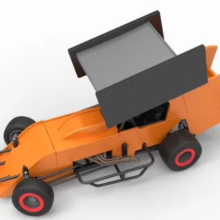 Southern Wing Modified Stock car while turning Scale 1:25 - Model thumbnail 4