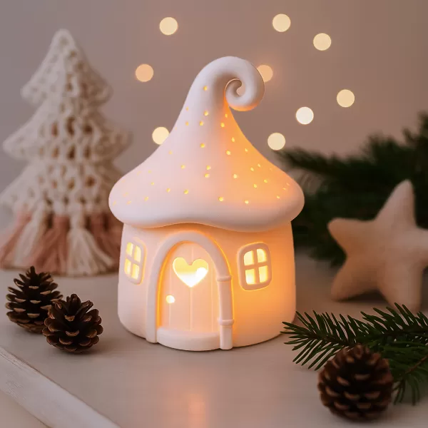 Mushroom House Candle Holder | Magical Christmas Decor | Cozy - Model preview 8