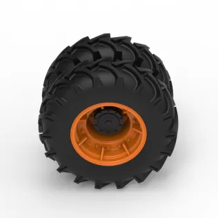 Front wheel of Racing Combine Harvester Version 2 Scale 1:25 - Model thumbnail 6