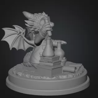 Cute Scientist Dragon Figurine STL File for 3D Print - Model thumbnail 10