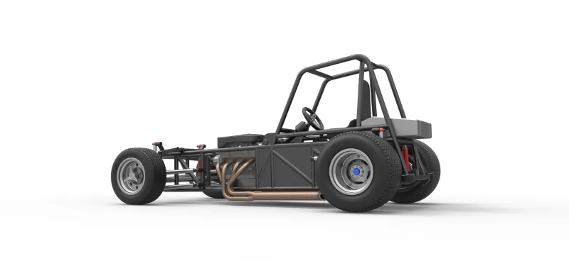 Vintage Dirt Modified stock car Base Version 4 Scale 1:25 - Model preview 13