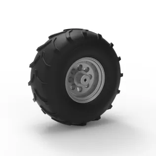 Front wheel from Mud dragster Version 4 Scale 1:25 - Model thumbnail 9