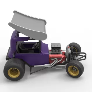 Vintage Winged Supermodified for Dirt while turning Scale 1:25 - Model thumbnail 23