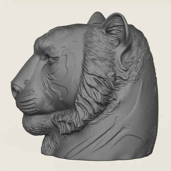 Tiger Head Plant Pot - Model preview 4