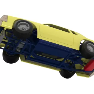 Vintage Dirt late model race car while turning Scale 1:25 - Model thumbnail 3