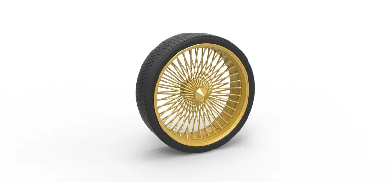 30 inch Wire wheel of Donk car Scale 1:25 - Model preview 1