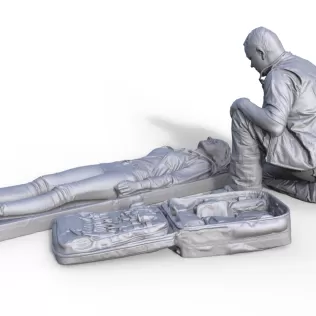 Figure paramedic with victim