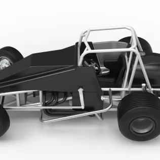 Vintage Dirt Silver Crown Car while turning Scale 1:25 - Model thumbnail 10