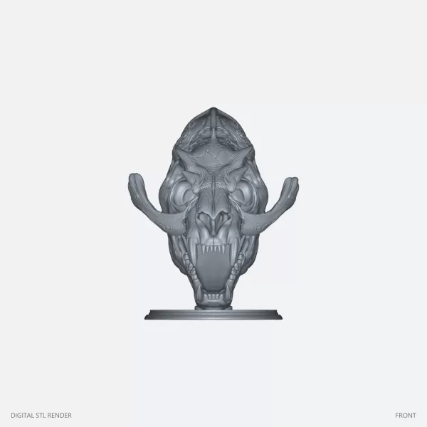 Fantasy Beast Skull Display with Stand - STL - Model preview 2