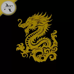 Dragon - Silhouette - 2D Wall Art Decor